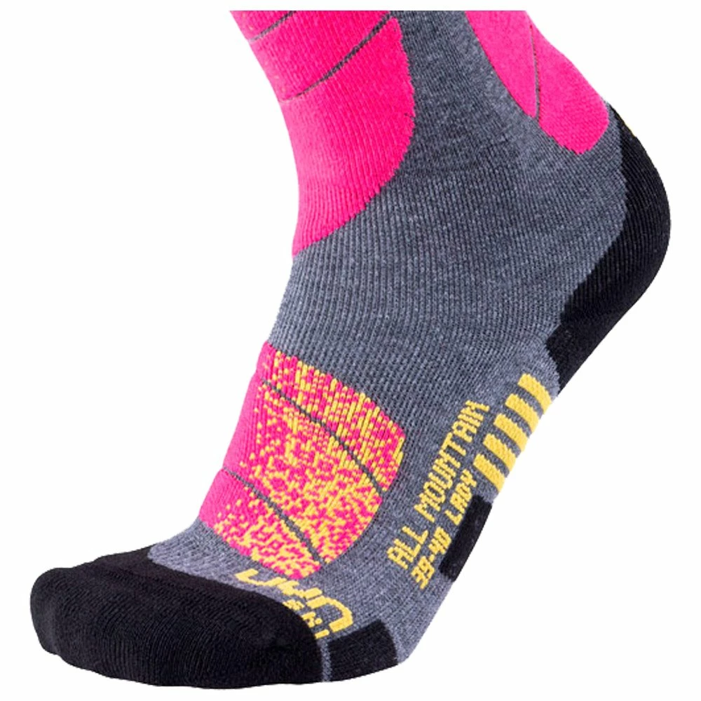 Chaussettes Uyn Ski All Mountain Lady Medium Grey Melange Pink 5 Chaussettes Uyn Ski All Mountain Lady Medium Grey Melange Pink – Image 3
