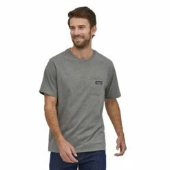 Tee-shirt Patagonia P-6 Label Pocket Responsibili-Tee Gravel Heather