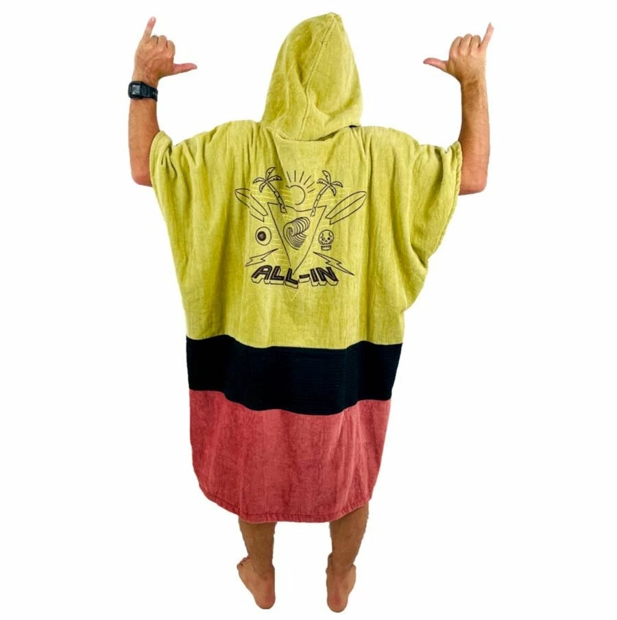 Poncho Surf All-In V Bumpy Line - Visbeige / Brick / Black 4 Poncho Surf All-In V Bumpy Line - Visbeige / Brick / Black – Image 2