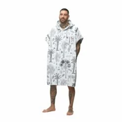 Poncho Surf After Essentials Botanical - Light Grey