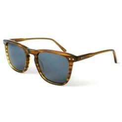 Lunettes De Soleil Binocle Eyewear Square Shiny Wood Tortoise Grey Polarized