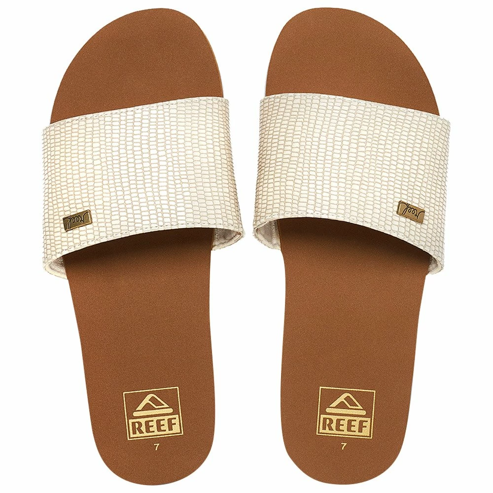 Claquettes Reef Bliss Nights Slide White/Tan 3 Claquettes Reef Bliss Nights Slide White/Tan