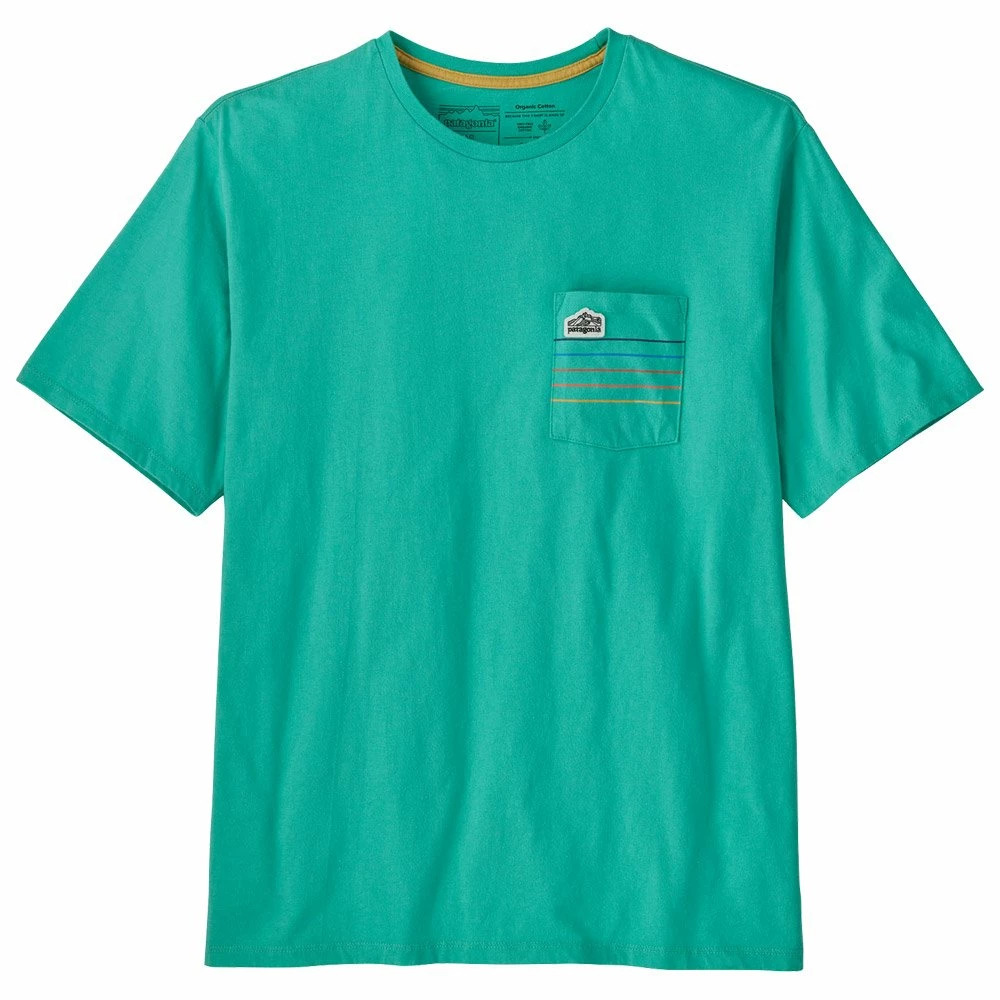 Tee-shirt Patagonia M Line Logo Ridge Stripe Organic Pocket Fresh Teal 3 Tee-shirt Patagonia M Line Logo Ridge Stripe Organic Pocket Fresh Teal