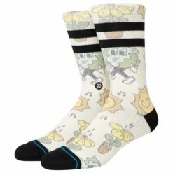 Chaussettes Stance Crew Sock Nice Mooves Offwhite