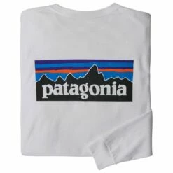 Tee-shirt Patagonia P-6 Logo Responsibili-Tee L/S White -Surfen Geschäft 585325a83a75b7e3084a32a96d33c90e9c54b2fa E23PATATEH3366313 901