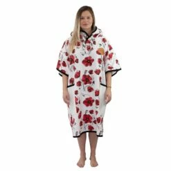 Poncho Surf All-In All In T Beach Crew - Coquelicot / Ecru Waffle
