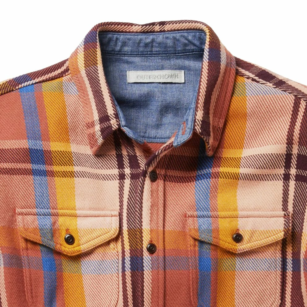 Chemise Outerknown Blanket Shirt Coral Max Plaid 5 Chemise Outerknown Blanket Shirt Coral Max Plaid – Image 3
