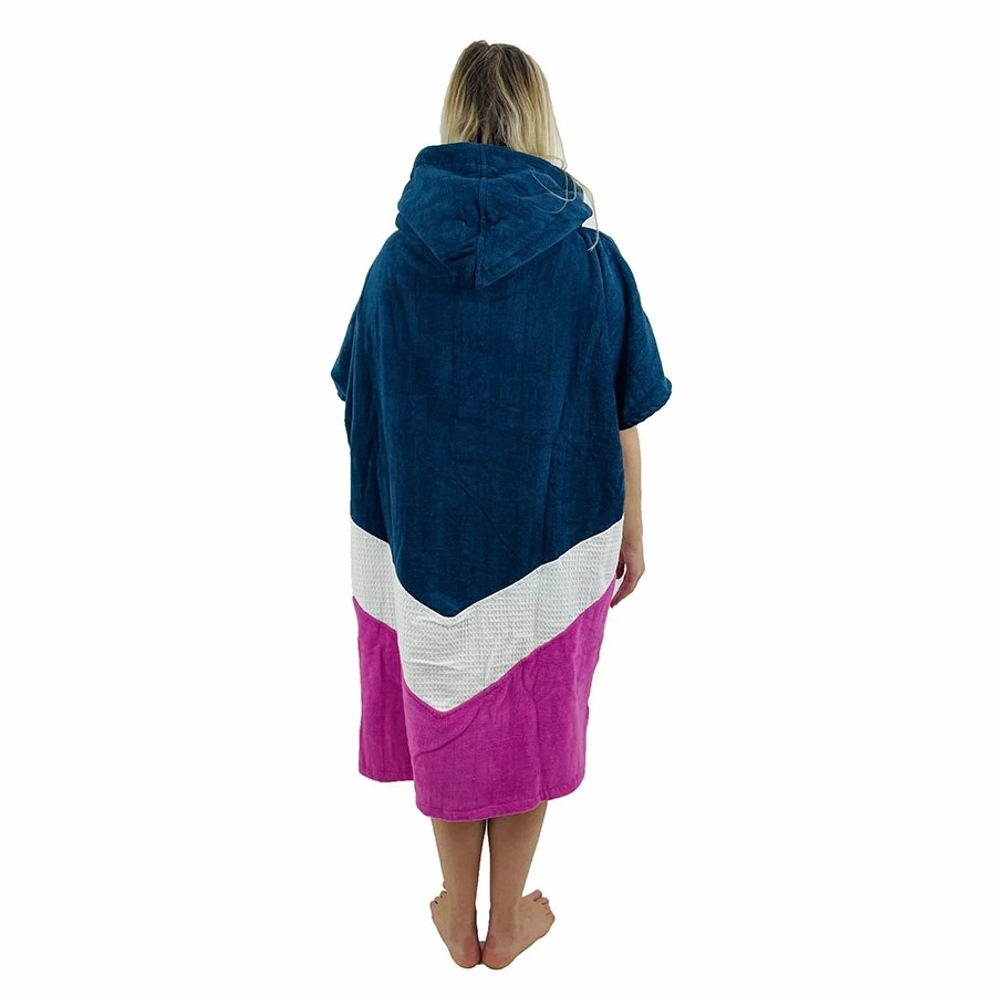 Poncho Surf All-In V Beach Crew - Grey Blue / White / Pink 3 Poncho Surf All-In V Beach Crew - Grey Blue / White / Pink