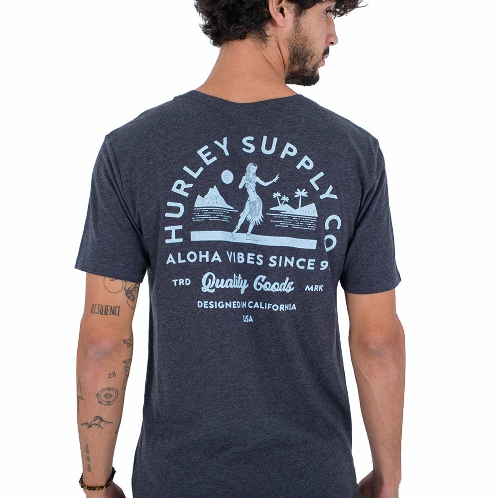 Tee-shirt Hurley Everyday Born To Hula Black Heather 6 Tee-shirt Hurley Everyday Born To Hula Black Heather – Image 4