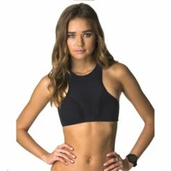 Maillot De Bain Rip Curl Brassière Néoprène G-Bomb Hi Neck Top - Black