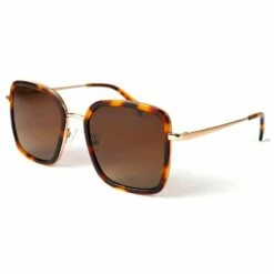 Lunettes De Soleil Binocle Eyewear Paloma Shiny Gold Tortoise Gradient Brown Polarized