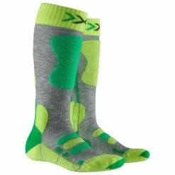 X-Socks Chaussettes X Socks Ski Junior 4.0 Mid Grey Melange Green Phyton Yellow