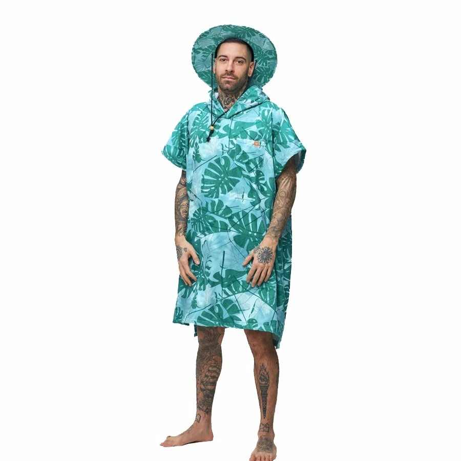 Poncho Surf After Essentials Big Leaves - Green 5 Poncho Surf After Essentials Big Leaves - Green – Image 3