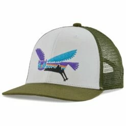 Casquette Patagonia Kids Trucker Hat Fitz Roy Owl White