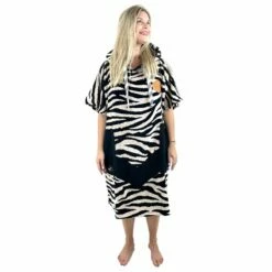 Poncho Surf All-In V Jacquard - Dark Pink / Zebra