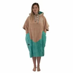 Poncho Surf All-In Organic V Aqua / Dark Pink