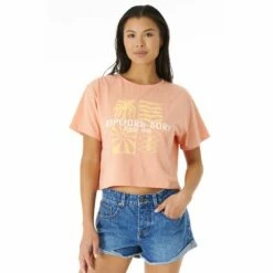 Tee-shirt Rip Curl Always Summer Crop Tee Light Coral