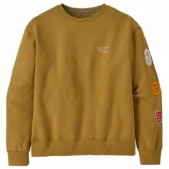 Pull Patagonia W's Clean Climb Badges Uprisal Crew Sweatshirt Cabin Gold