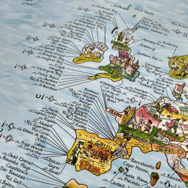 Accessoires Divers Surf Awesome Maps Carte Du Monde - Surftrip Map 5 Accessoires Divers Surf Awesome Maps Carte Du Monde - Surftrip Map – Image 3