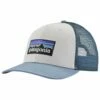 Casquette Patagonia P-6 Logo Trucker Hat White Light Plume Grey