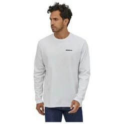 Tee-shirt Patagonia P-6 Logo Responsibili-Tee L/S White