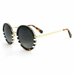 Lunettes De Soleil Binocle Eyewear Monica Shiny Gold Black & White Tortoise Gradient Grey Polarized