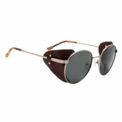 Lunettes De Soleil Mundaka Optic Karst Silver & Leather Brown Green Polarized