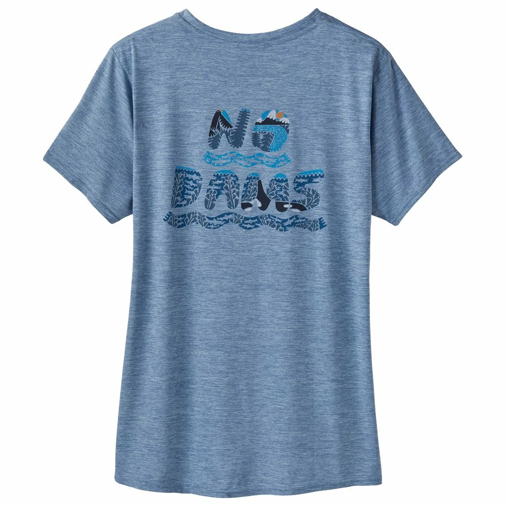 Tee-shirt Patagonia Capilene Cool Daily Graphic Shirt Waters No Dams Orca Steam Blue X-Dye 4 Tee-shirt Patagonia Capilene Cool Daily Graphic Shirt Waters No Dams Orca Steam Blue X-Dye – Image 2