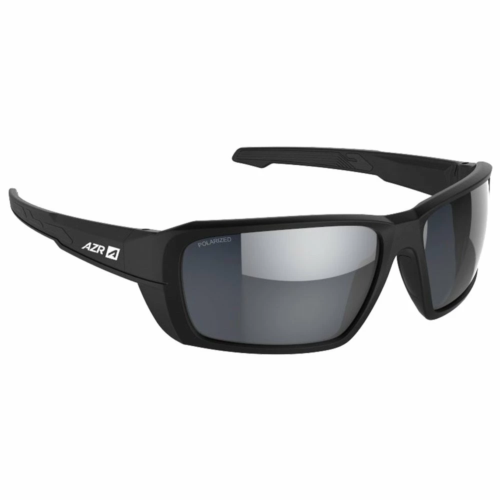 Lunettes De Soleil AZR Target Noir Mate Gris Miroir Polarized 3 Lunettes De Soleil AZR Target Noir Mate Gris Miroir Polarized