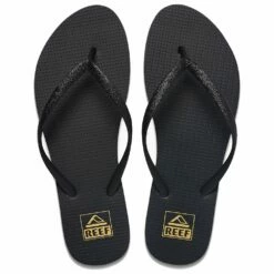 Tongs Reef Seaside Black Glitter