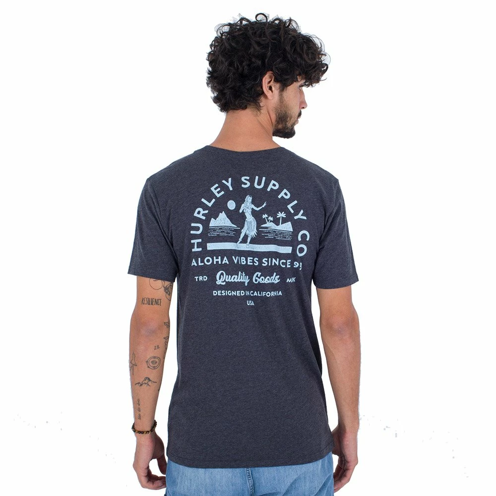 Tee-shirt Hurley Everyday Born To Hula Black Heather 4 Tee-shirt Hurley Everyday Born To Hula Black Heather – Image 2