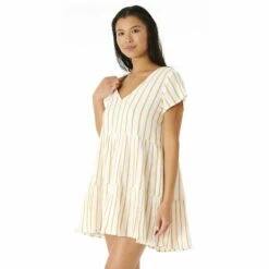 Robe Rip Curl Premium Surf Stripe Dress Gold