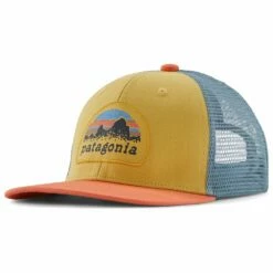 Casquette Patagonia Kid's Trucker Hat P-6 Logo Skyline Stencil Surfboard Yellow