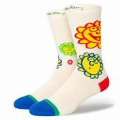 Chaussettes Stance Crew Sock Happy Fields Offwhite
