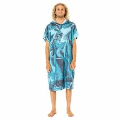 Poncho Surf Rip Curl Mix Up Print Hooded Towel - Pacific Blue