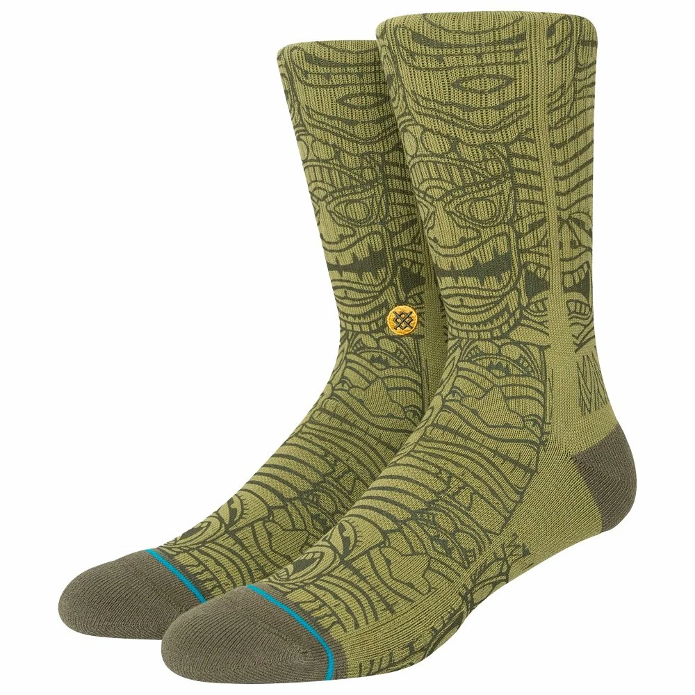 Chaussettes Stance Crew Sock Tiki Hut Green 3 Chaussettes Stance Crew Sock Tiki Hut Green