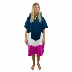 Poncho Surf All-In V Bumpy Line - Grey Blue / White Pink