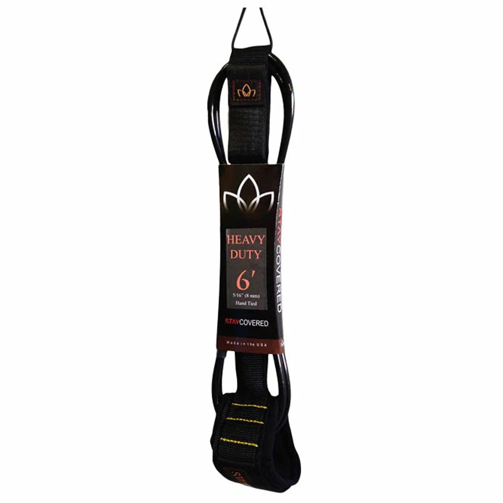 Leash Surf Stay Covered Heavy Duty Hand - Tied Black 3 Leash Surf Stay Covered Heavy Duty Hand - Tied Black