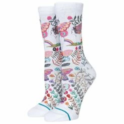 Chaussettes Stance W Crew Sock The Garden Of Growth White